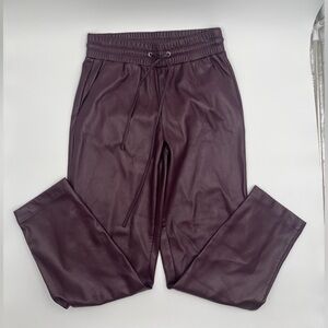 Ann Taylor LOFT Faux Leather Jogger Pants Maroon Size XS